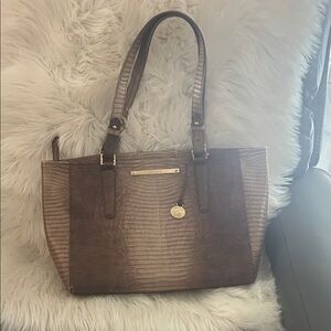 Brahmin Textured Brown Tote Bag